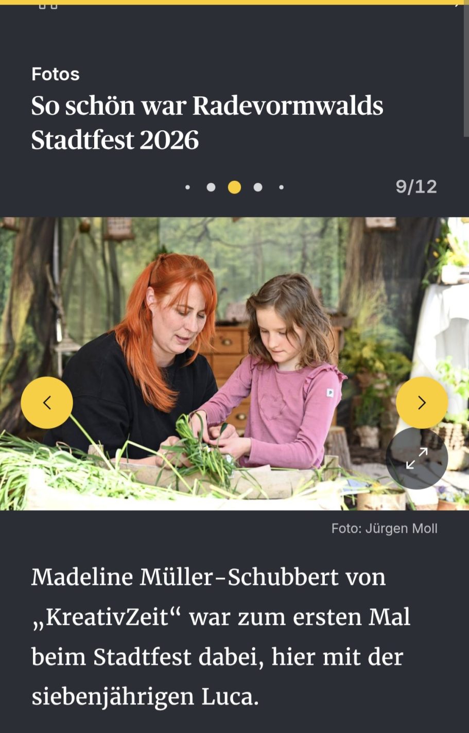 Zeitungsartikel Stadtfest Radevormwald 2026